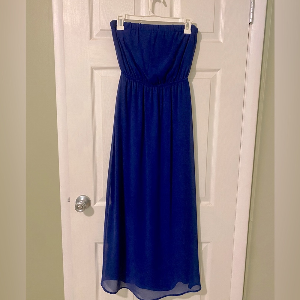 Strapless Royal Blue Dress - Size S